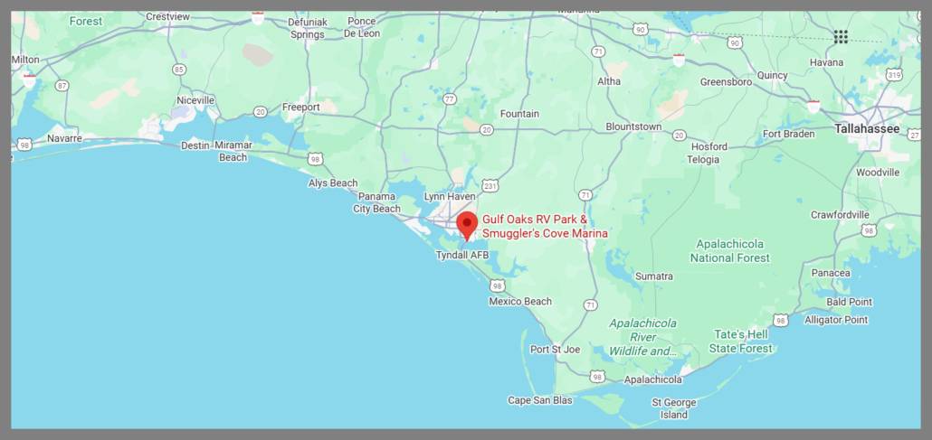Map to Smuggler's Cove Marina, 5612 E Hwy 98, Panama City, FL 32404